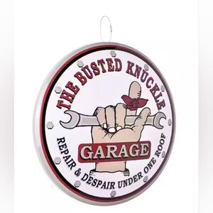'Busted Knuckle' - Garage sign/wall art 15" by 15"